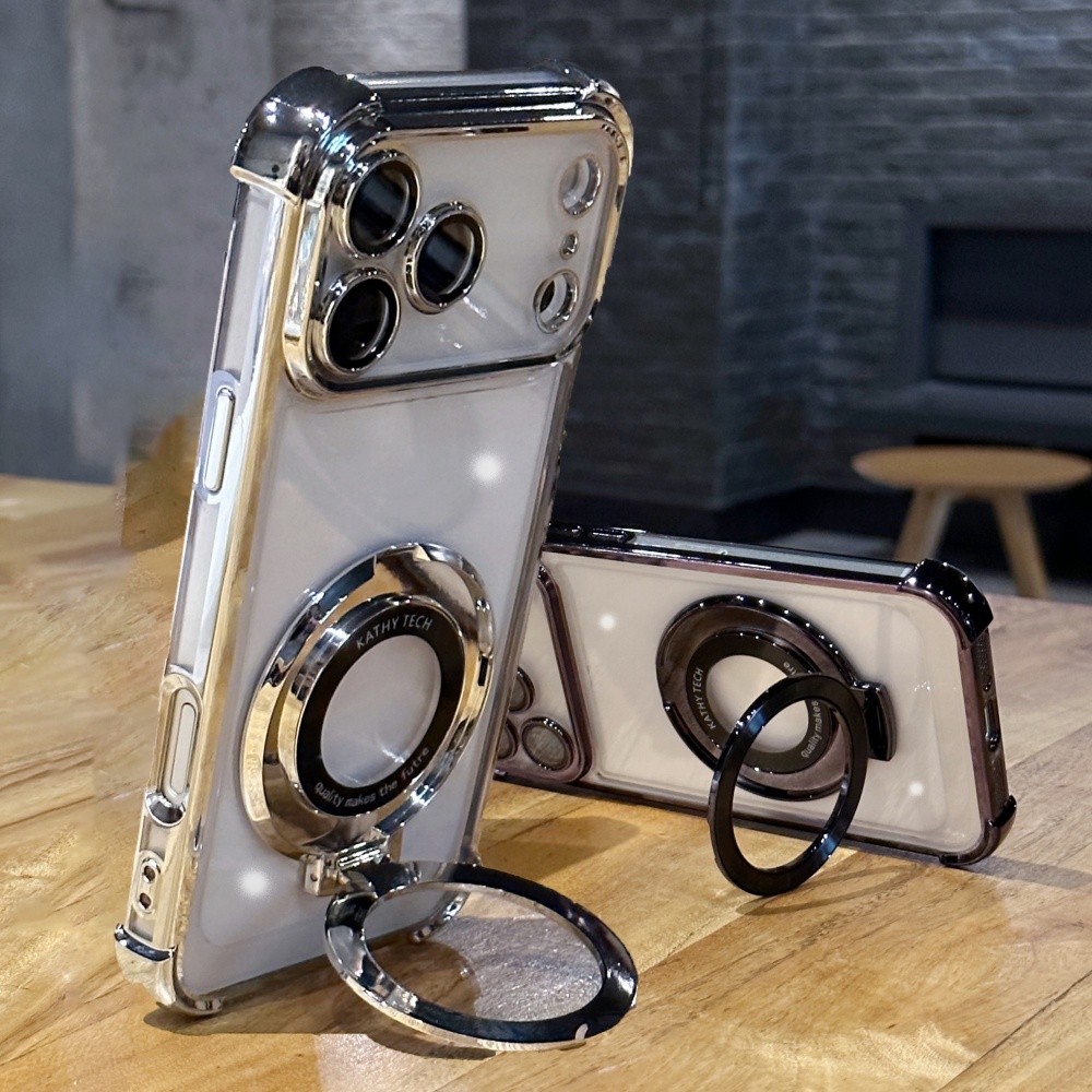 Luxury Plating Case - Luxe Schokbestendig Plating Heldere Stand Case