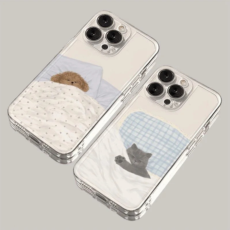 Phone Cases Cat - Schattig Cartoon Kat Hond Telefoonhoesje Voor