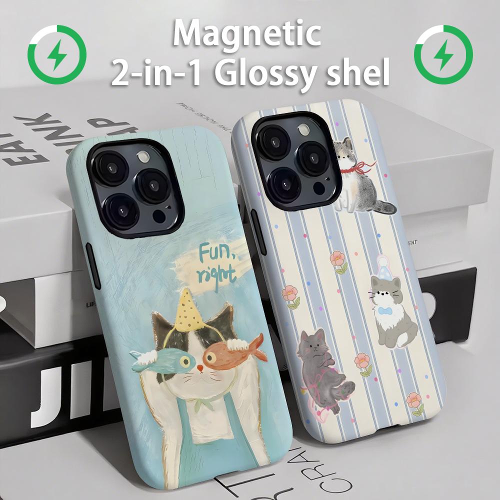 Phone Cases 13 - Leuke katten en honden Telefoonhoesje Magnetisch