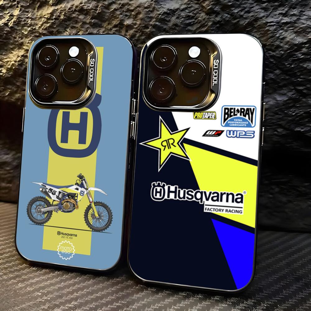 Phone Cases Iphone 12 - Motorfiets H-Husqvarnaes-S Telefoonhoesje voor lMDColor Zilveren