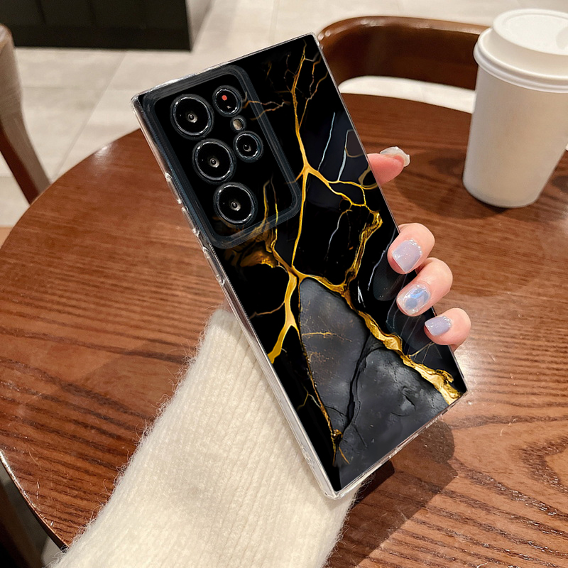 Phone Cases Clear - Telefoonhoesje van zandsteenmarmerpatroon voor Samsung Galaxy