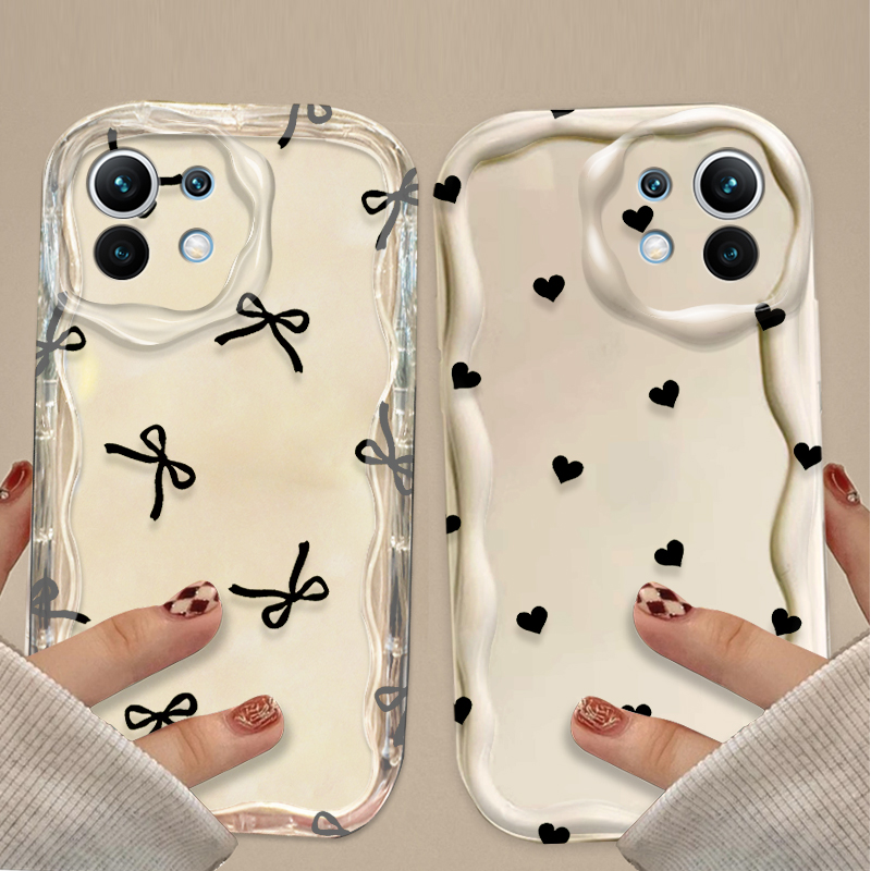 Phone Cases Xiaomi - Zwarte strik hartvormige hoes voor Xiaomi