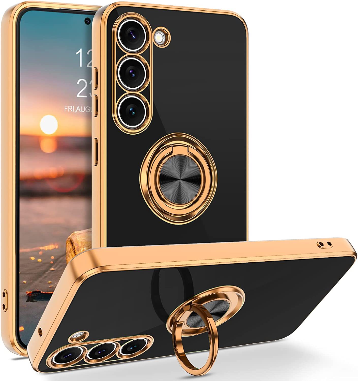 Luxury Plating Case - Luxe magnetische 360-beplating ° Ring Houder