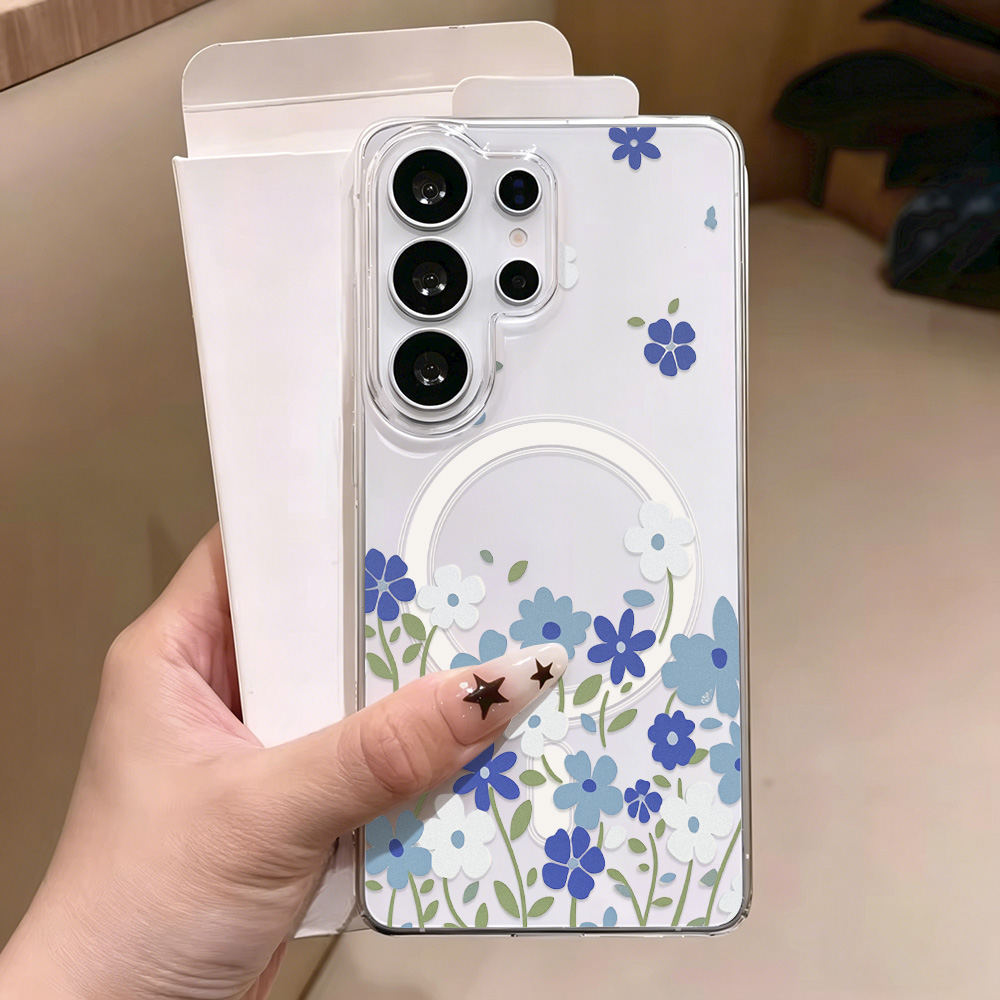Blauwe Bloem Magnetische Telef - Phone Cases Quality recensie en prijs