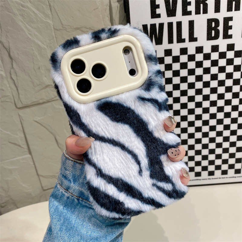 Luxe zebra-patroon pluche tele - Phone Cases 13 recensie en prijs