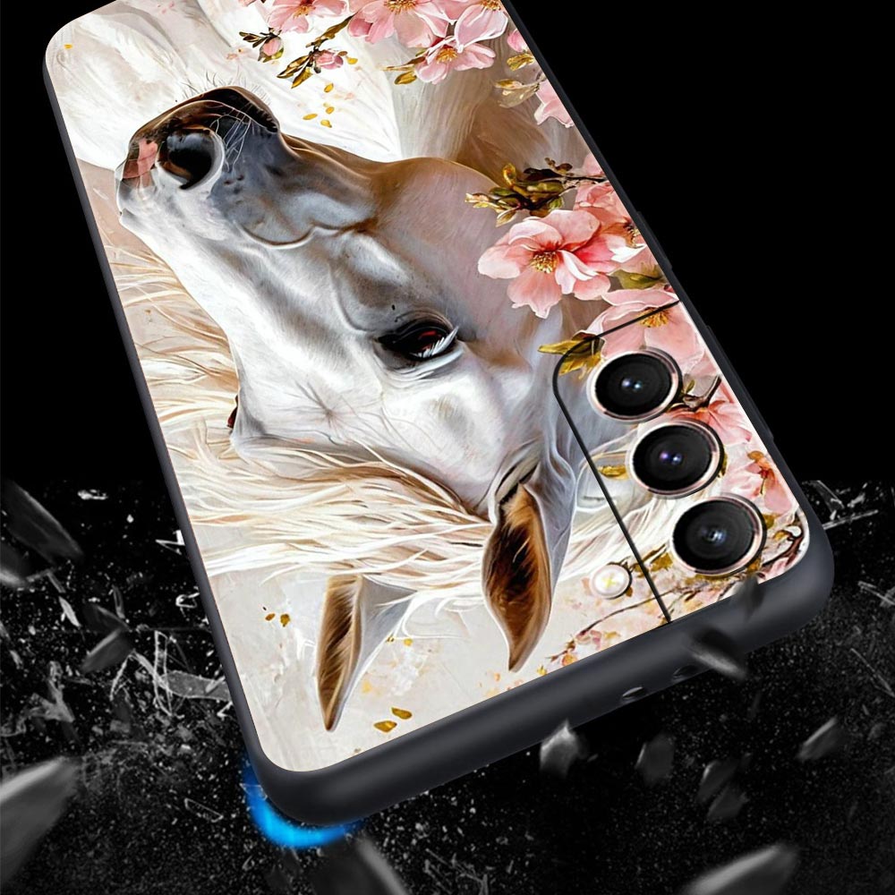 Zwart-witte galopperende paard - Phone Cases Horse recensie en prijs