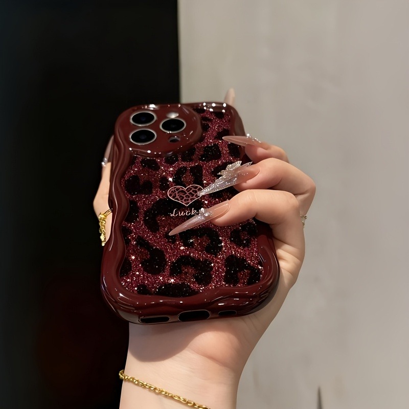 Wijnrode luipaardprint hartpat - Phone Cases Junk recensie en prijs