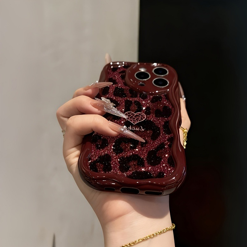 Wijnrode luipaardprint hartpat - Phone Cases Junk recensie en prijs