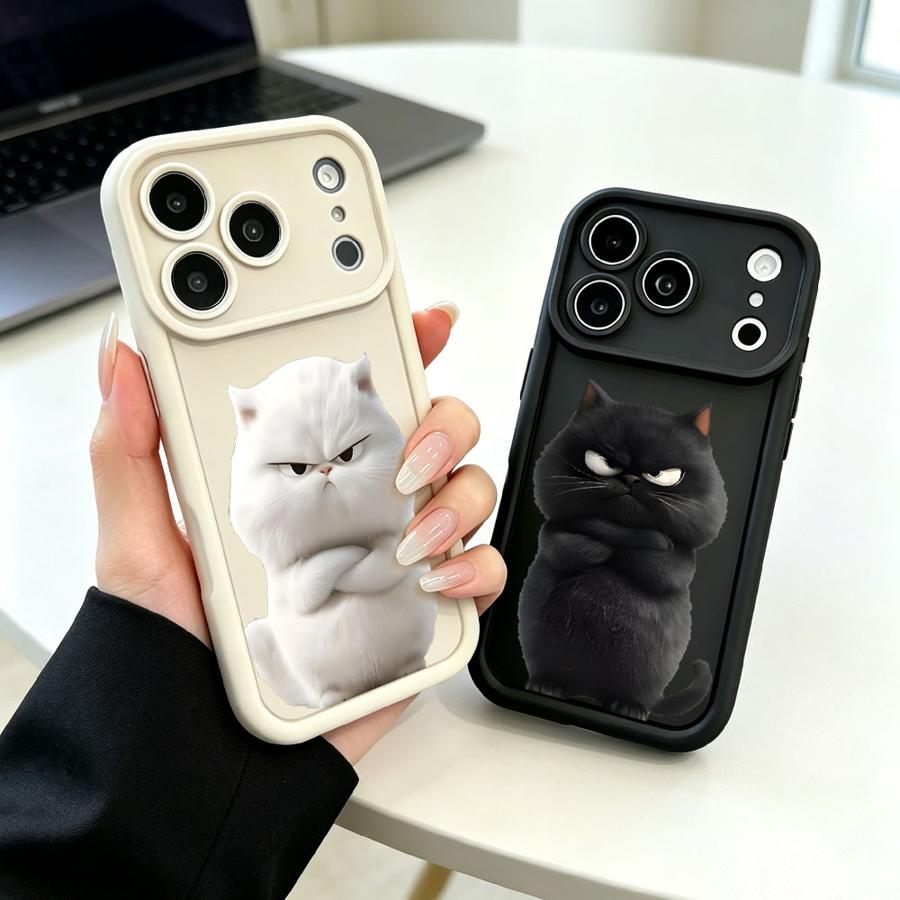 Cartoon Zwarte Kat Kunst Telef - Phone Cases Cat recensie en prijs