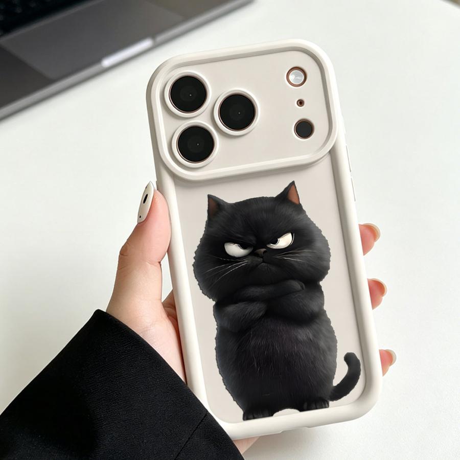 Cartoon Zwarte Kat Kunst Telef - Phone Cases Cat recensie en prijs
