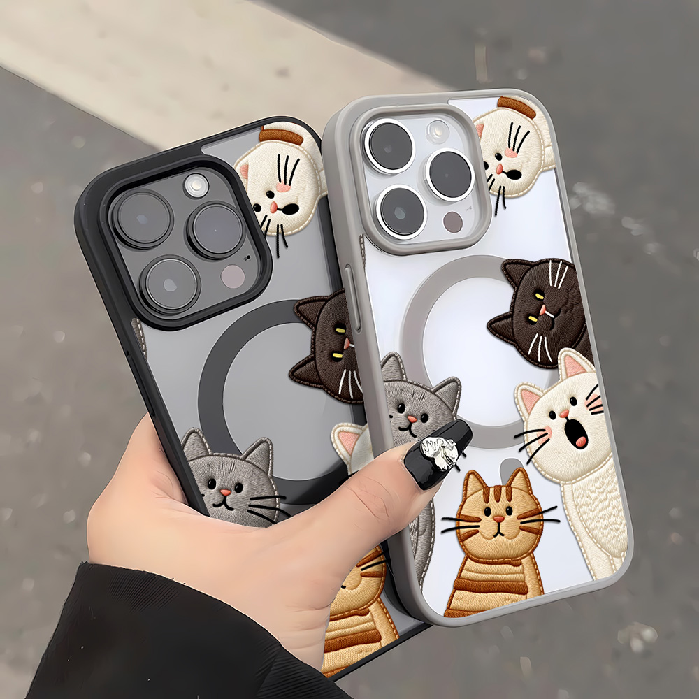 Schattig nep-borduurwerk katte - Phone Cases Iphone 12 recensie en prijs