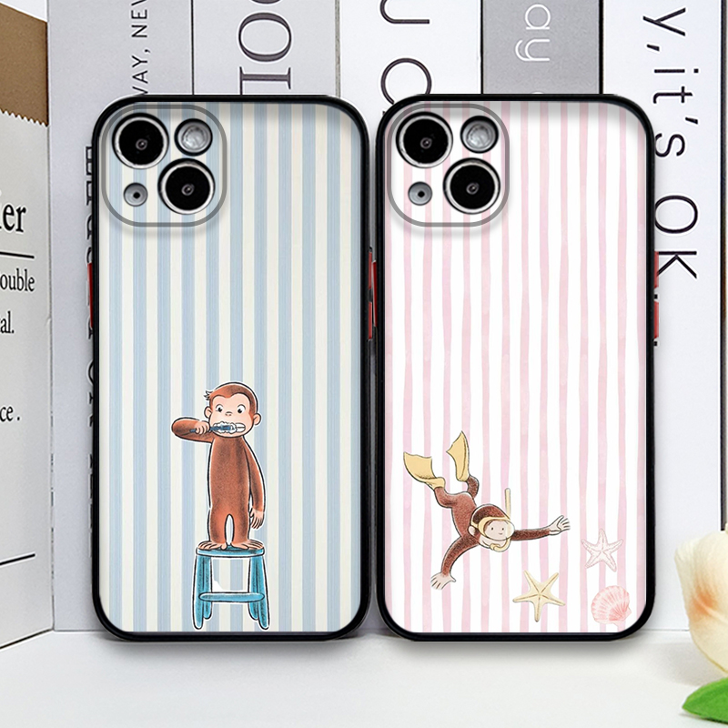 Cartoon gestreepte aap met kat - Phone Cases Iphone 12 recensie en prijs